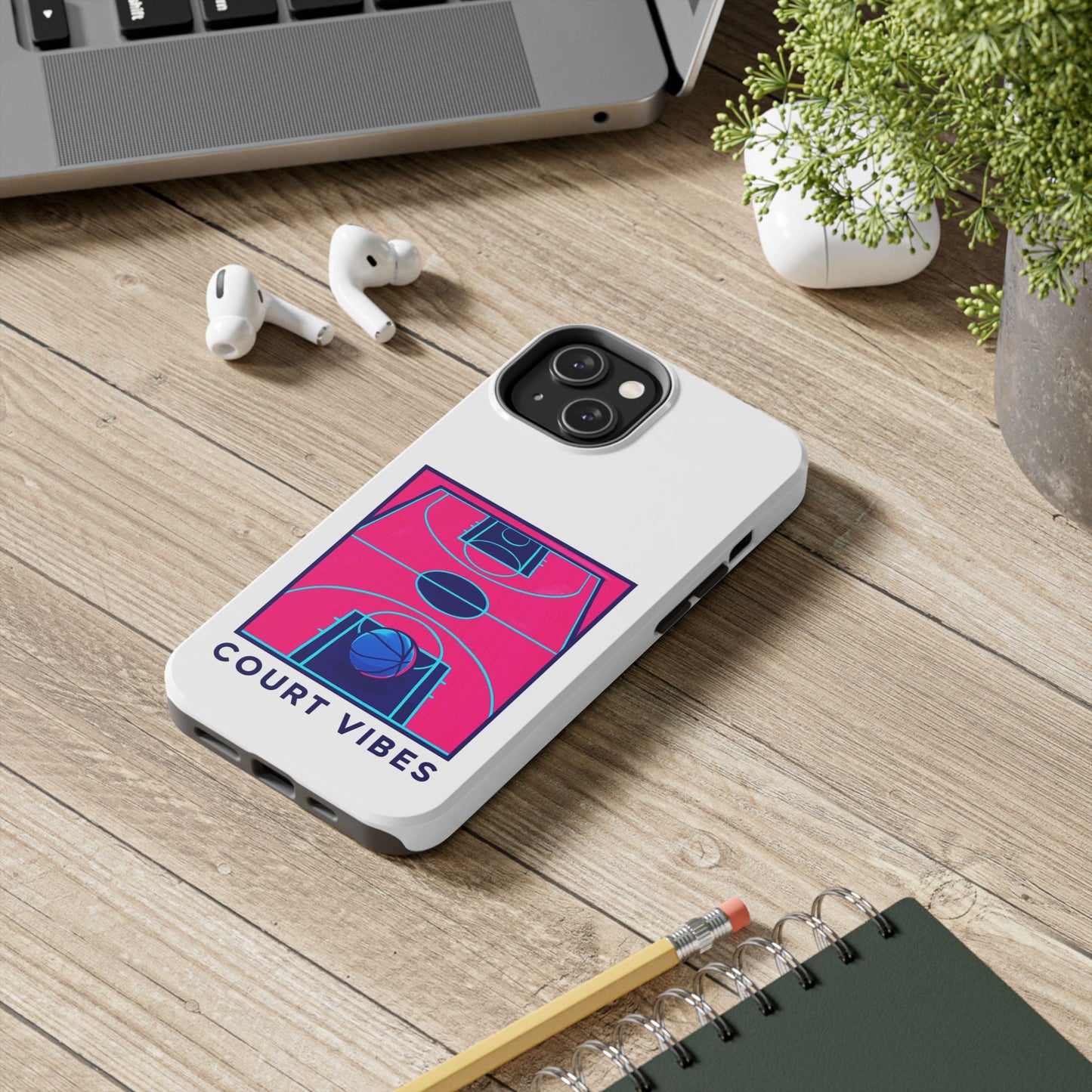 Court Vibes Tough Phone Case, Basketball Lover Gift, Sporty Phone Cover, Durable Case for Athletes, Cool Phone Accessory