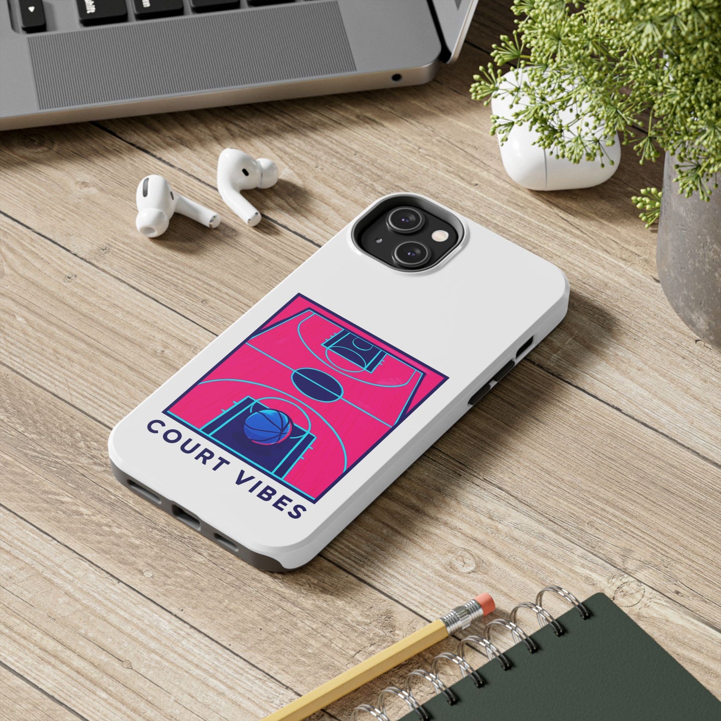 Court Vibes Tough Phone Case, Basketball Lover Gift, Sporty Phone Cover, Durable Case for Athletes, Cool Phone Accessory